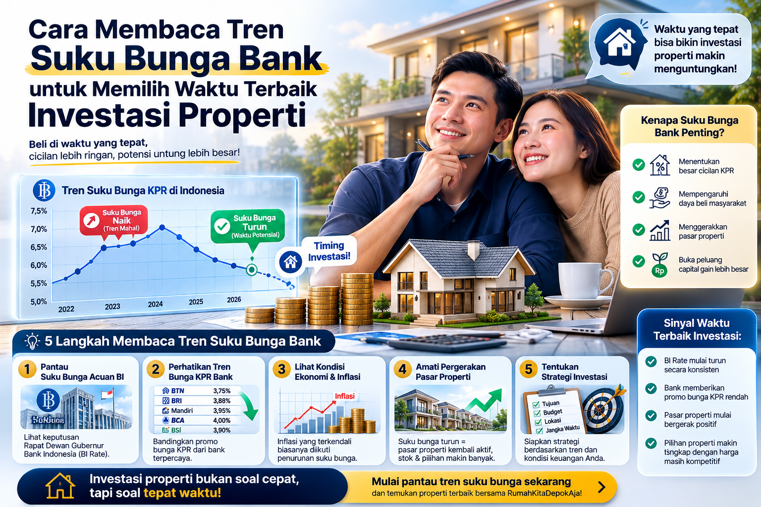 Cara Membaca Tren Suku Bunga Bank untuk Memilih Waktu Terbaik Investasi Properti