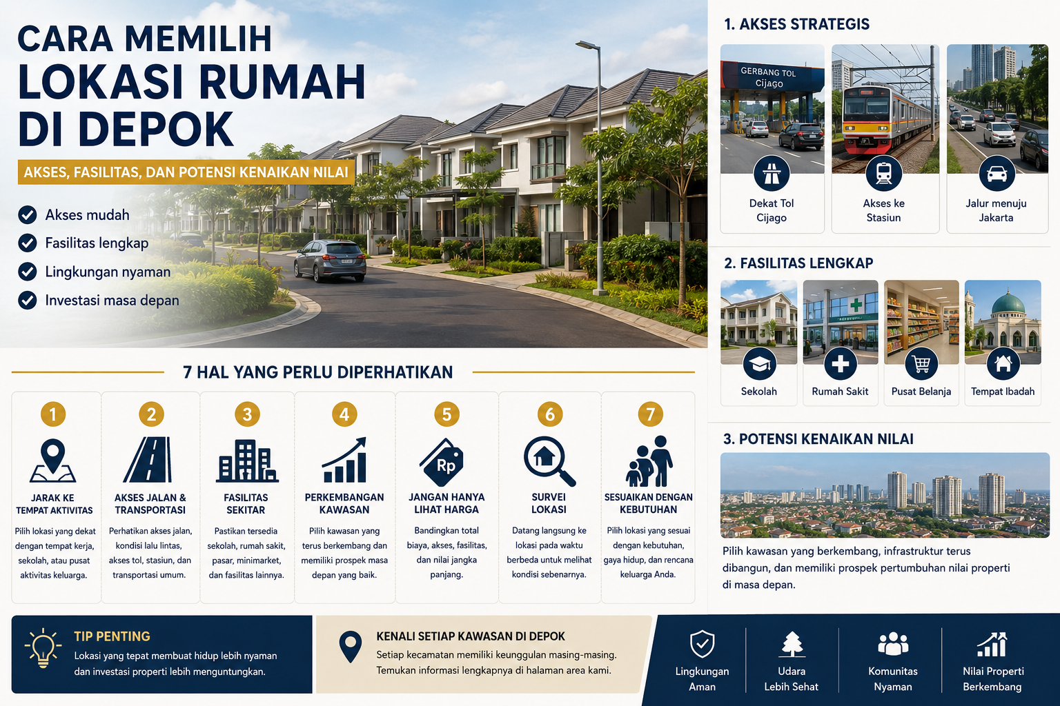 Cara Memilih Lokasi Rumah di Depok: Akses, Fasilitas, dan Potensi Kenaikan Nilai