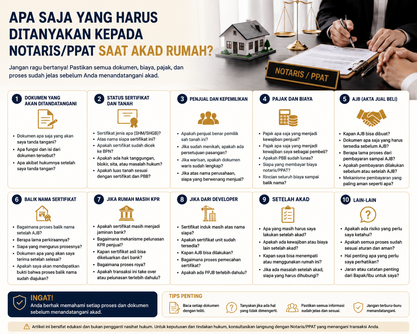 Jangan Langsung Tanda Tangan! Ini yang Harus Ditanyakan kepada Notaris/PPAT Saat Akad