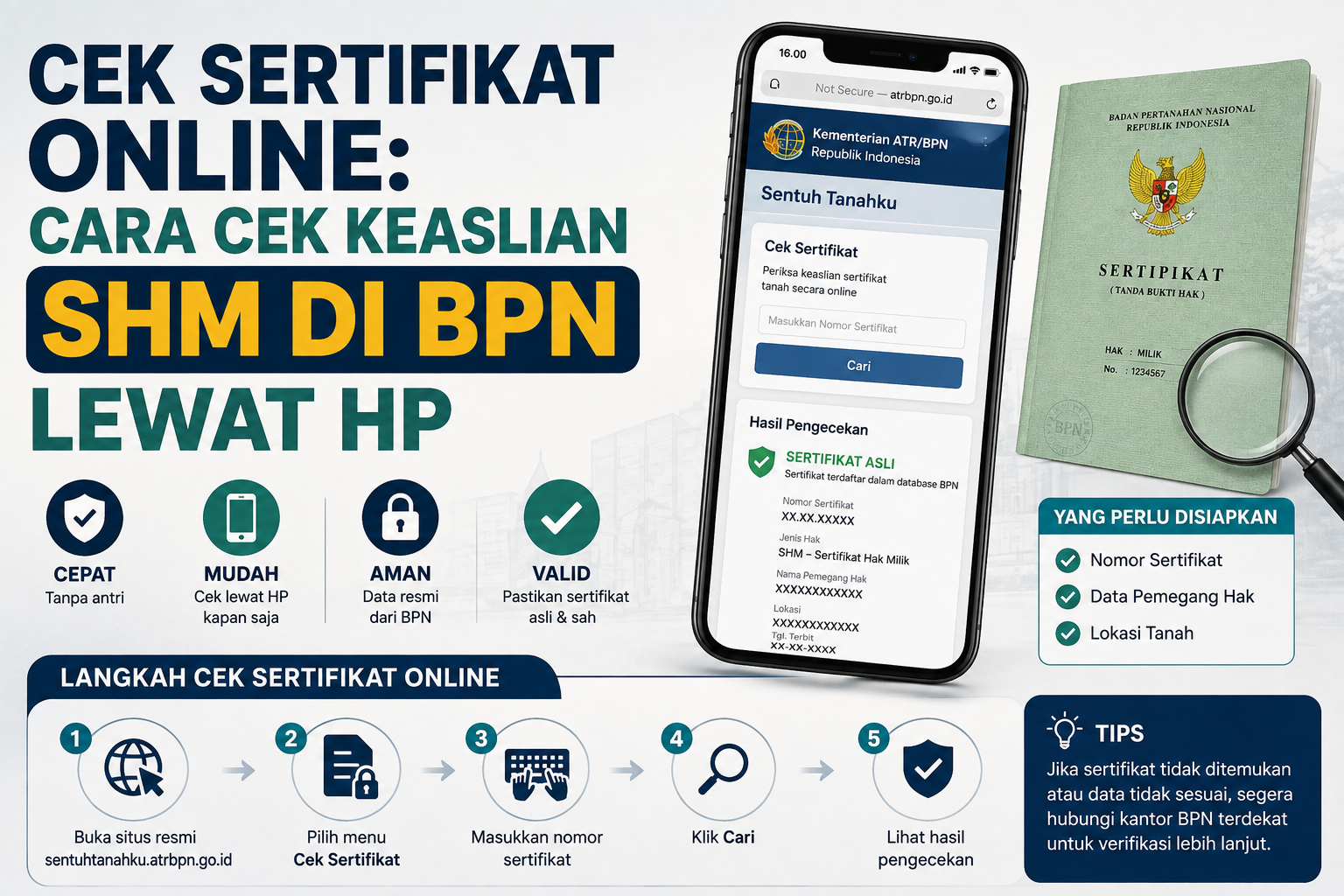 Cek Sertifikat Online: Cara Cek Keaslian SHM di BPN Lewat HP