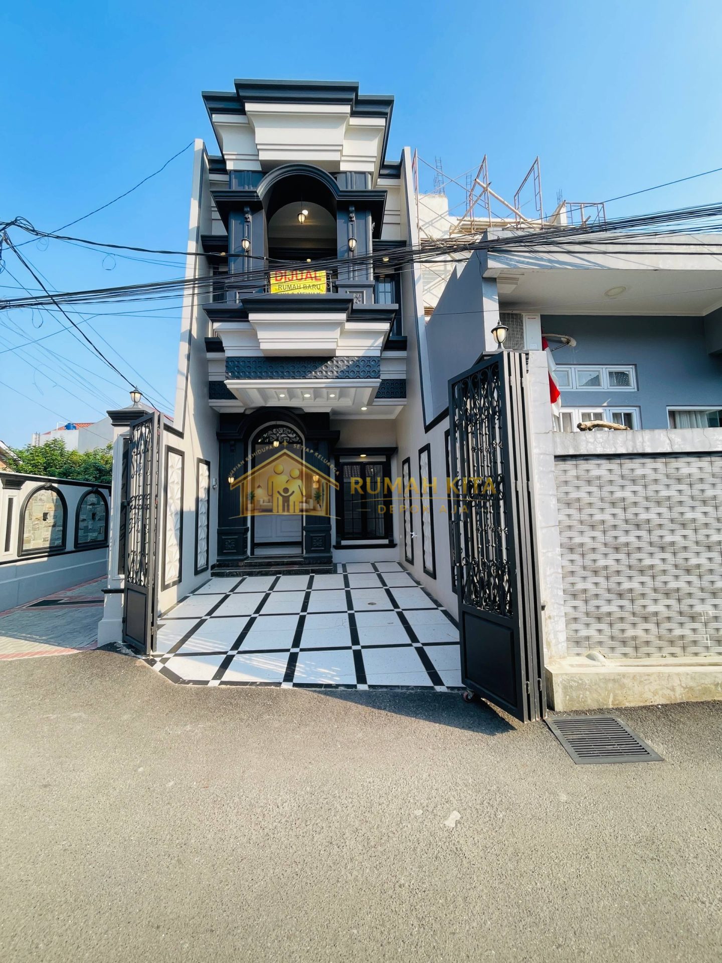 Fasad Rumah 2 Lantai Mewah Luxury Siap Huni di Sukmajaya Depok